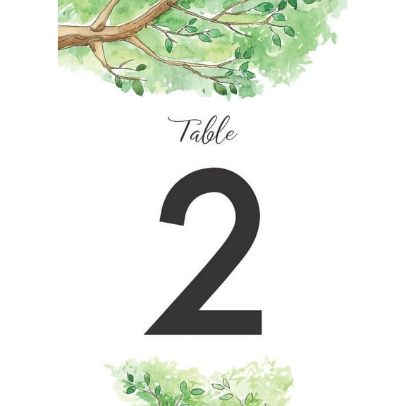 Table Numbers, Painted Tree Double-Sided Cardss Plus Head Table Cards for your Wedding, Reception, Anniversary, Birthday Party or Celebration, 4"x6" (1-25 plus Head Table Cards)