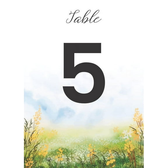 Table Numbers, Spring Painting Double-Sided Cardss Plus Head Table Cards for your Wedding, Reception, Anniversary, Birthday Party or Celebration, 4"x6" (1-30 plus Head Table Cards)