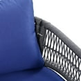 thumbnail image 1 of Table Patio With Water Repellent Cushions And Rope Details Navy Blue Conversation Furniture Thick Metal Frame, 1 of 7