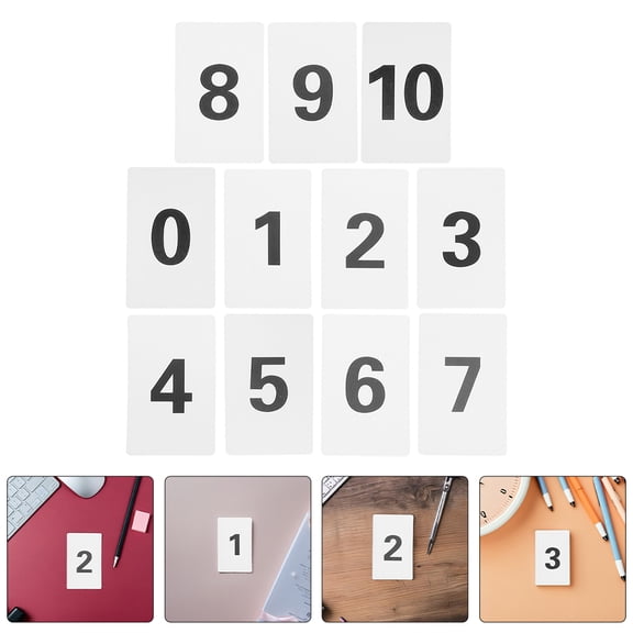 Amosfun 1-10 Number Signs Number Cards Plastic Seating Arrangement Event Organizers Weddings 11Pcs