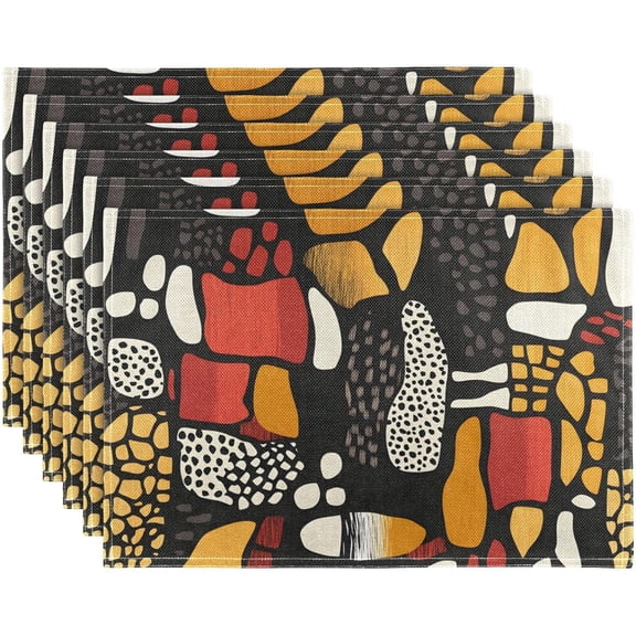 Table Placemats Set of 4 Wild Animals Zebra Print Cotton Linen Cloth Washable Table Mats Heat Resistant Reusable Place Mat for Kitchen Dining 12x18 Inch
