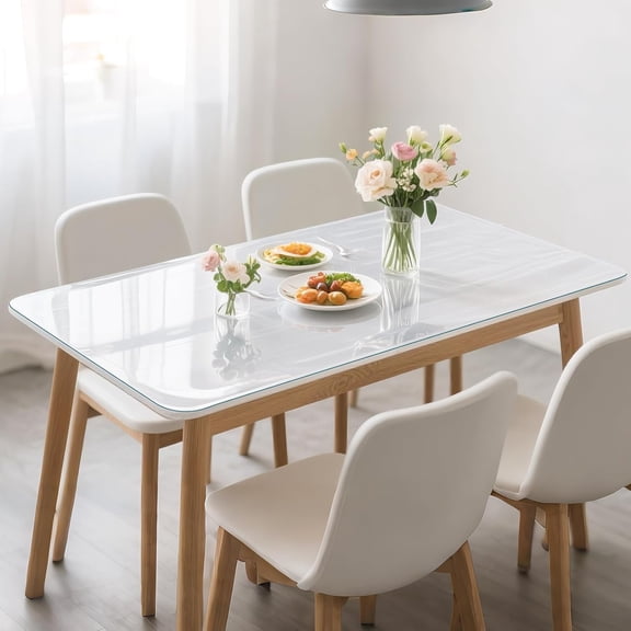 Table Protector 42 x 84 Inch, 1.4mm Thick Waterproof PVC Plastic Table Cover, Table Pad for Dining Room, Kitchen, Writing Desk, and Coffee Tables