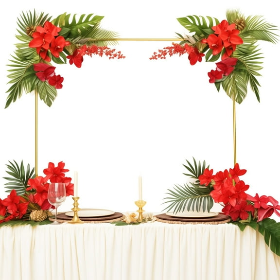 Over The Table Rod Stand, Adjustable Metal Table Backdrop Stand, 29.5-45.3" Tall & 61-100.4" Length, Table Balloon Flower Arch Stand, Gold Table Arch Hanging for Wedding, Birthday Party