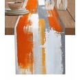 thumbnail image 1 of Table Runner 108 Inches Long for Kitchen Dining, Burnt Orange Grey Dresser Scarf Farmhouse, Dining Table Decorations for Wedding/Parties, Oil Painting Smear Modern Abstract Art 13 x 108 In, 1 of 9