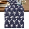 thumbnail image 1 of Table Runner 108 Inches Long for Kitchen Dining, Date Tree Dresser Scarf Farmhouse, Dining Table Decorations for Wedding/Parties, Navy Blue Farmhouse Summer Tropical Plants 13 x 108 In, 1 of 8
