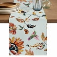 thumbnail image 1 of Table Runner 108 Inches Long for Kitchen Dining, Green Spring Floral Dresser Scarf Farmhouse, Dining Table Decorations for Wedding/Parties, Summer Botanical Vintage Birds 13 x 108 In, 1 of 8