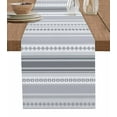 thumbnail image 1 of Table Runner 108 Inches Long for Kitchen Dining, Grey Striped Dresser Scarf Farmhouse, Dining Table Decorations for Wedding/Parties, Modern Geometric Abstract Art Contemporary 13 x 108 In, 1 of 9