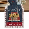 thumbnail image 1 of Table Runner 108 Inches Long for Kitchen Dining, Independence Day Dresser Scarf Farmhouse, Dining Table Decorations for Wedding/Parties, Country Retro Truck Sunflowers Star Wood 13 x 108 In, 1 of 8