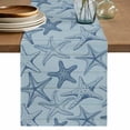 thumbnail image 1 of Table Runner 108 Inches Long for Kitchen Dining, Navy Blue Starfish Dresser Scarf Farmhouse, Dining Table Decorations for Wedding/Parties, Coastal Ocean Summer Sea Nautical 13 x 108 In, 1 of 8