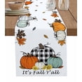thumbnail image 1 of Table Runner 108 Inches Long for Kitchen Dining, Orange Pumpkins Fall Dresser Scarf Farmhouse, Dining Table Decorations for Wedding/Parties, Thanksgiving Botanical Maple Leaves 13 x 108 In, 1 of 9