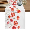 thumbnail image 1 of Table Runner 108 Inches Long for Kitchen Dining, Red Flowers Dresser Scarf Farmhouse, Dining Table Decorations for Wedding/Parties, Watercolor Spring Country Botanical Floral 13 x 108 In, 1 of 8