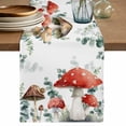 thumbnail image 1 of Table Runner 108 Inches Long for Kitchen Dining, Red Mushrooms Dresser Scarf Farmhouse, Dining Table Decorations for Wedding/Parties, Eucalyptus Leaves Summer Botanical Watercolor 13 x 108 In, 1 of 8
