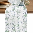 thumbnail image 1 of Table Runner 108 Inches Long for Kitchen Dining, Sage Green Coastal Dresser Scarf Farmhouse, Dining Table Decorations for Wedding/Parties, Starfish Nautical Ocean Sea Wooden 13 x 108 In, 1 of 8