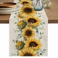 thumbnail image 1 of Table Runner 108 Inches Long for Kitchen Dining, Sunflower Dresser Scarf Farmhouse, Dining Table Decorations for Wedding/Parties, Yellow Floral Pastoral Botanical Leaves Rustic 13 x 108 In, 1 of 8