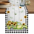 thumbnail image 1 of Table Runner 108 Inches Long for Kitchen Dining, Sunflowers Dresser Scarf Farmhouse, Dining Table Decorations for Wedding/Parties, Spring Farmhouse Country Truck Leaf Wood Grain 13 x 108 In, 1 of 8