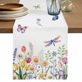 thumbnail image 1 of Table Runner 108 Inches Long for Kitchen Dining, Wildflowers Dresser Scarf Farmhouse, Dining Table Decorations for Wedding/Parties, Spring Country Tulip Butterfly Floral Leaf 13 x 108 In, 1 of 8
