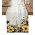 thumbnail image 1 of Table Runner 108 Inches Long for Kitchen Dining, Yellow Floral Spring Dresser Scarf Farmhouse, Dining Table Decorations for Wedding/Parties, Summer Rustic Botanical Vintage Wood 13 x 108 In, 1 of 9