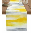 thumbnail image 1 of Table Runner 108 Inches Long for Kitchen Dining, Yellow Grey Ombre Dresser Scarf Farmhouse, Dining Table Decorations for Wedding/Parties, Abstract Art Oil Painting Rustic Modern 13 x 108 In, 1 of 9