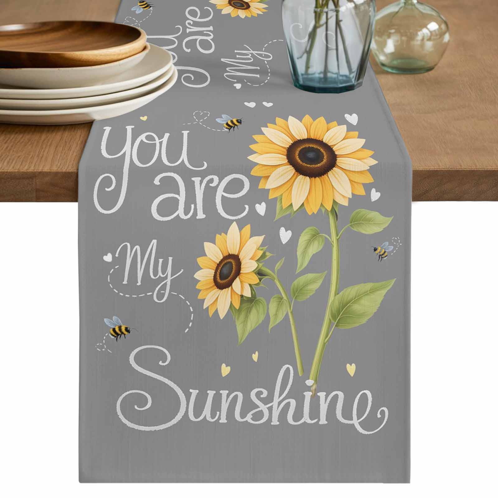 Spring Table Runner 108 Table Runner 108 Inches Long for Kitchen Dining, You Are My Sunshine ...