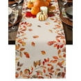 thumbnail image 1 of Table Runner 108 Inches Long, Thanksgiving Hello Fall Plant Leaves Linen Texture Cotton Linen Table Runners Non-Slip Durable Dresser Scarves for Table Party Dinner Holiday Home Decor, 1 Pack, 1 of 5
