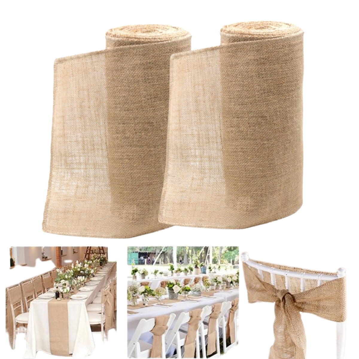 Table Runner 12 x 70 Inch, Jute Burlap Roll, Burlap Fabric Table Runner