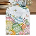 thumbnail image 1 of Table Runner - 120 Inch Long, Easter Colorful Eggs Kitchen Dining Table Runner Dresser Scarves, Spring Eucalyptus Leaves Floral Plant Farmhouse Decor for Coffee Tables Wedding Party Banquet, 1 of 8