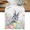 thumbnail image 1 of Table Runner - 120 Inch Long, Easter Kitchen Dining Table Runner Dresser Scarves, Spring Rustic Botanical Floral Rabbit Eggs Leaves Farmhouse Decor for Coffee Tables Wedding Party Banquet, 1 of 8