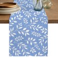 Table Runner 120 Inches Long, Blue Farmhouse Leaf Decorative Table ...
