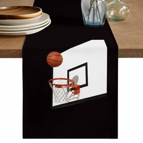 Table Runner 120 Inches Long for Kitchen Dining, Basketball Dresser Scarf Farmhouse, Dining Table Decorations for Wedding/Parties, Modern Funny Minimalist Sports 13 x 120 In