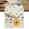 thumbnail image 1 of Table Runner 120 Inches Long for Kitchen Dining, Bees Branches Dresser Scarf Farmhouse, Dining Table Decorations for Wedding/Parties, Farmhouse Spring Botanical Elegant 13 x 120 In, 1 of 8