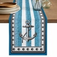 thumbnail image 1 of Table Runner 120 Inches Long for Kitchen Dining, Blue Anchor Dresser Scarf Farmhouse, Dining Table Decorations for Wedding/Parties, Nautical Summer Beach Coastal Ocean Art 13 x 120 In, 1 of 8