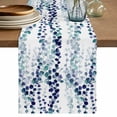 thumbnail image 1 of Table Runner 120 Inches Long for Kitchen Dining, Blue Weeping Eucalyptus Dresser Scarf Farmhouse, Dining Table Decorations for Wedding/Parties, Spring Summer Farmhouse Leaves 13 x 120 In, 1 of 8