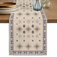 thumbnail image 1 of Table Runner 120 Inches Long for Kitchen Dining, Boho Geometric Dresser Scarf Farmhouse, Dining Table Decorations for Wedding/Parties, Retro Rustic Chic Ethnic Abstract Patterned 13 x 120 In, 1 of 8