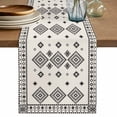 thumbnail image 1 of Table Runner 120 Inches Long for Kitchen Dining, Boho Geometric Dresser Scarf Farmhouse, Dining Table Decorations for Wedding/Parties, Simple Farmhouse Nation Abstract Motifs 13 x 120 In, 1 of 8