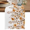 thumbnail image 1 of Table Runner 120 Inches Long for Kitchen Dining, Brown Floral Dresser Scarf Farmhouse, Dining Table Decorations for Wedding/Parties, Farmhouse Spring Flowers Leaves 13 x 120 In, 1 of 8
