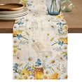 thumbnail image 1 of Table Runner 120 Inches Long for Kitchen Dining, Daisy Spring Floral Dresser Scarf Farmhouse, Dining Table Decorations for Wedding/Parties, Farmhouse Botanical Green Leaves Vintage Art 13 x 120 In, 1 of 8