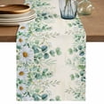 thumbnail image 1 of Table Runner 120 Inches Long for Kitchen Dining, Green Eucalyptus Leaves Dresser Scarf Farmhouse, Dining Table Decorations for Wedding/Parties, Daisy Summer Botanical Farmhouse 13 x 120 In, 1 of 8