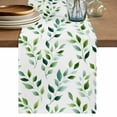 thumbnail image 1 of Table Runner 120 Inches Long for Kitchen Dining, Green Leaves Dresser Scarf Farmhouse, Dining Table Decorations for Wedding/Parties, Botanical Spring Country Watercolor 13 x 120 In, 1 of 8