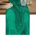 thumbnail image 1 of Table Runner 120 Inches Long for Kitchen Dining, Green Marble Dresser Scarf Farmhouse, Dining Table Decorations for Wedding/Parties, Modern Farmhouse Gradient Abstract Fluid Art 13 x 120 In, 1 of 8