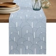 thumbnail image 1 of Table Runner 120 Inches Long for Kitchen Dining, Ombre Dresser Scarf Farmhouse, Dining Table Decorations for Wedding/Parties, Farmhouse Stripes Modern Abstract Art 13 x 120 In, 1 of 8