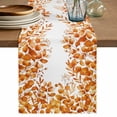 thumbnail image 1 of Table Runner 120 Inches Long for Kitchen Dining, Orange Eucalyptus Leaves Dresser Scarf Farmhouse, Dining Table Decorations for Wedding/Parties, Spring Summer Botanical 13 x 120 In, 1 of 8