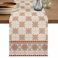 thumbnail image 1 of Table Runner 120 Inches Long for Kitchen Dining, Orange Floral Dresser Scarf Farmhouse, Dining Table Decorations for Wedding/Parties, Country Boho Ethnic Art Flowers Motifs 13 x 120 In, 1 of 8