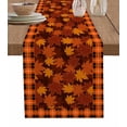 thumbnail image 1 of Table Runner 120 Inches Long for Kitchen Dining, Orange Maple Leaves Fall Dresser Scarf Farmhouse, Dining Table Decorations for Wedding/Parties, Thanksgiving Orange Buffalo Plaid 13 x 120 In, 1 of 9