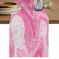 thumbnail image 1 of Table Runner 120 Inches Long for Kitchen Dining, Pink Marble Dresser Scarf Farmhouse, Dining Table Decorations for Wedding/Parties, Modern Ombre Abstract Fluid Aesthetic Art 13 x 120 In, 1 of 8