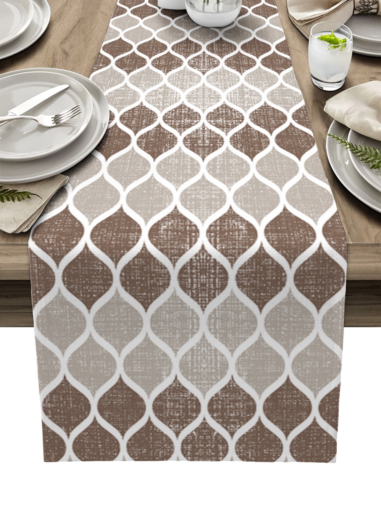 Table Runner 120 Inches Long for Kitchen Dining, Retro Brown, Dresser ...