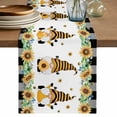 thumbnail image 1 of Table Runner 120 Inches Long for Kitchen Dining, Spring Bee Gnomes Dresser Scarf Farmhouse, Dining Table Decorations for Wedding/Parties, Sunflowers Black Checkered 13 x 120 In, 1 of 8