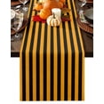 thumbnail image 1 of Table Runner 120 Inches Long, Orange Black Striped Cotton Linen Table Runners Non-Slip Durable Dresser Scarves for Table Party Dinner Holiday Home Decor, 1 Pack, 1 of 5