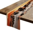 thumbnail image 1 of Table Runner 13*72 In,Set Of 1 Black And Chestnut Horses Running Through The Wate At Sunset High Density Cotton Linens Machine Washable Table Runner For Kitchen Dining Table Coffee Table Decor, 1 of 4
