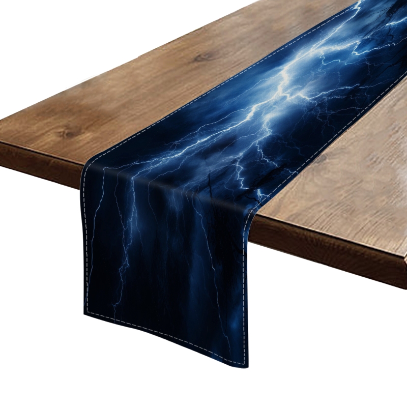 Table Runner 13*72 In,Set Of 1 Dramatic Night Sky With Dark Clouds And ...