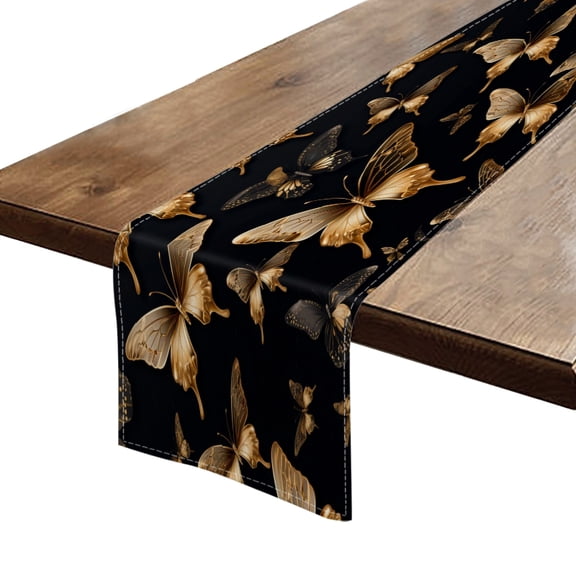 Table Runner 13*72 In,Set Of 1 Many Butterflies Flying Around Each Other In Different Directions High Density Cotton Linens Machine Washable Table Runner For Kitchen Dining Table Coffee Table Decor